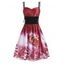 Christmas Tree Santa Claus Elk Lace Up Dress - RED 2XL