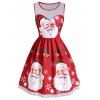 Robe Père Noël et Flocon de Neige Effet en Dentelle Insérée - Rouge M