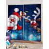 Rideaux de Fenêtre de Noël à Imprimé Sapin et Père Noël 2 Pièces - multicolor W33.5 X L79 INCH X 2PCS