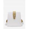 Sac à Bandoulière Carré en Blocs de Couleurs - Blanc Chaud 