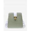 Sac à Bandoulière Carré en Blocs de Couleurs - Vert Camouflage 
