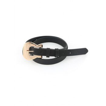 

Retro Pin Buckle PU Dress Belt, Black