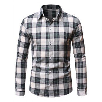 

Casual Plaid Pattern Long Sleeve Shirt, Medium turquoise