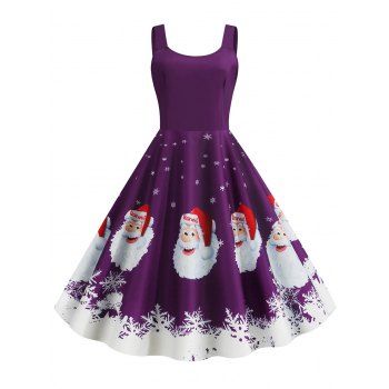 

Santa Claus Snowflake Christmas Plus Size Dress, Purple