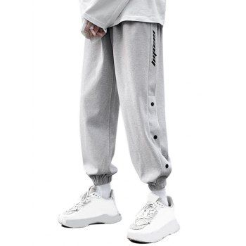 

Letter Print Jogger Sweatpants, Gray