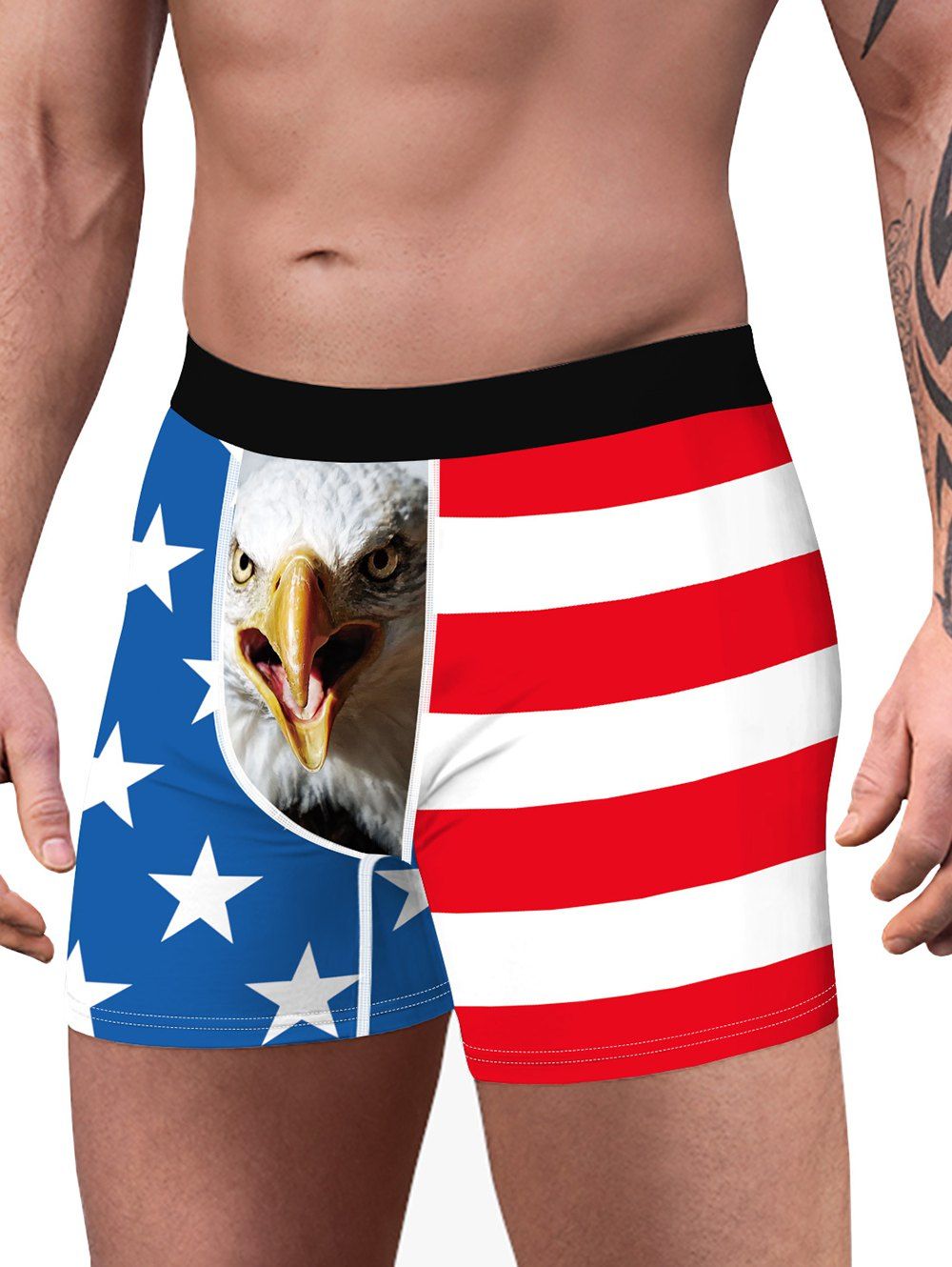 [31 Off] 2021 American Flag Eagle Print Boxer Briefs In Blue Dresslily