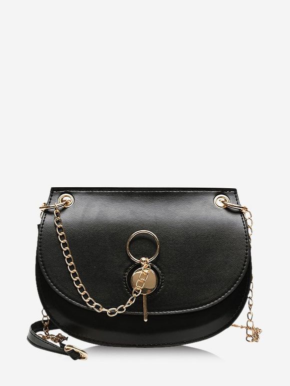 Sac à Bandoulière à Rabat avec Chaîne - Noir 
