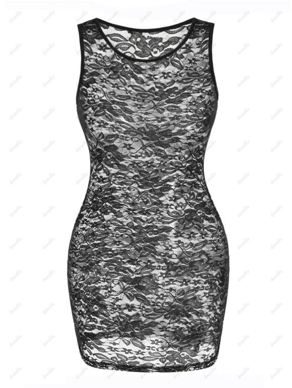 Ensemble de T-shirt de Noël Imprimé à Col Oblique et de Débardeur en Dentelle - Noir M