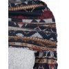 Hooded Tribal Print Cinched Knitwear - ASH GRAY 3XL