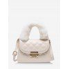 Sac à Bandoulière Matelassé Fourré avec Poignée - Blanc Chaud 