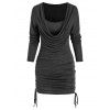 Robe Sanglée en Couleur Unie à Col Bénitier - Gris Carbone 2XL