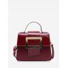 Sac à Bandoulière Rétro Rectangle Embelli - Rouge Vineux 