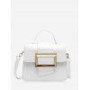 Sac à Bandoulière Rétro Rectangle Embelli - Blanc 