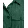 Manteau Tunique Ceinturé à Simple Boutonnage Grande Taille - Vert profond L