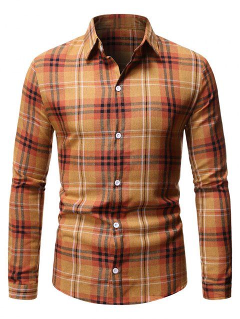 Button Up Plaid Pattern Casual Shirt
