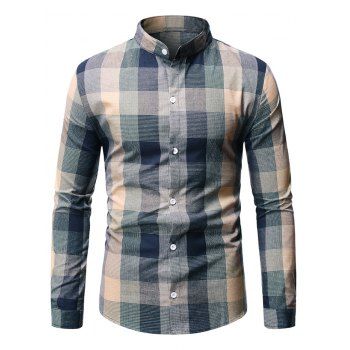 

Long Sleeve Plaid Patterned Button Down Shirt, Green