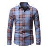 Button Up Plaid Pattern Casual Shirt - LIGHT KHAKI M