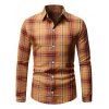 Chemise Décontractée Boutonnée Motif à Carreaux - Deep Yellow 2XL