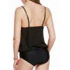 Mesh Insert Backless Surplice Blouson One-piece Swimsuit - BLACK S