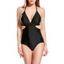 Tummy Control Monokini One-piece Swimwear Set Halter Cutout Backless Trikini Swimsuit - BLACK 2XL