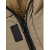 Hooded Hook and Loop Toggle Drawstring Fleece Jacket - LIGHT COFFEE S