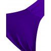 Ruched High Cut Thong Tank Bikini Swimwear - PURPLE S