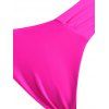 Maillot de Bain Bikini String Plissé à Coupe Haute - Rose clair S