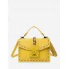 Sac à Bandoulière Cousu Rectangle en Blocs de Couleurs - Jaune 