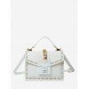 Sac à Bandoulière Cousu Rectangle en Blocs de Couleurs - Blanc 