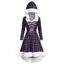 Robe à Capuche Haute Basse à Carreaux en Fausse Fourrure à Lacets - Orchidée Foncée 2XL