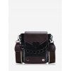 Sac à Bandoulière Rétro Cœur en Blocs de Couleurs avec Chaîne - Noir 