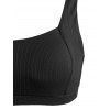 Ribbed Plain Tank Bikini Swimwear - BLACK L