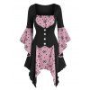 Robe Mouchoir Légère avec Imprimé Flocon de Neige et Géométries de Noël - Noir 3XL