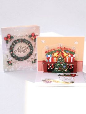 Open 3D Merry Christmas Tree Greeting Card