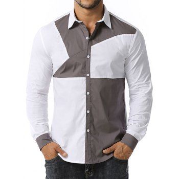 Image of Button Up Contrast Stitching Detail Shirt