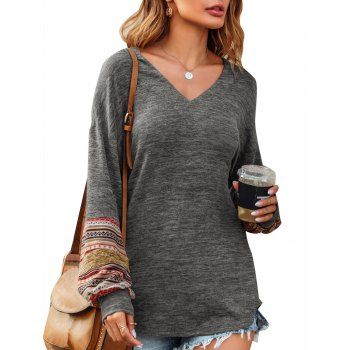 

Ethnic Heathered Tunic Knitwear, Dark gray