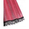 Lace Hem Grommet Velvet Caged A Line Dress - LIGHT PINK L