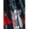 Robe Evasée Teintée Etoile Chat Amusant à Double Bretelle à Lacets - multicolor XL