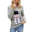 Snowman Snowflake Graphic Christmas Sweater - GRAY L