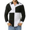Chemise Boutonnée Consue Contrastée - Noir XXL