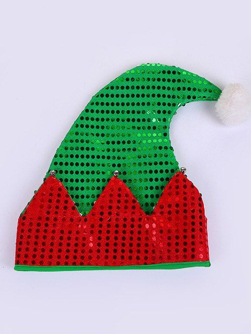 Chapeau de Noël Brillant Père Noël avec Pompon - multicolor A 
