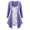 Haut Applique Papillon Panneau en Maille de Grande Taille - Pourpre 3X