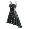 Robe Haute Basse de Noël en Fausse Fourrure Insérée à Lacets - multicolor L