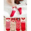 4 Pairs Christmas Cartoon Animal Fuzzy Socks Set - multicolor A 