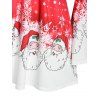 Plus Size Christmas Santa Claus Stars Bell Sleeve Tee - RED 1X