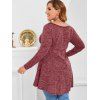 Plus Size Lace Insert Heathered Knitwear - RED WINE 2X