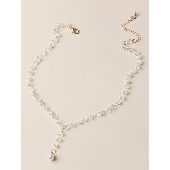

Artificial Crystal Pearl Pendant Necklace, White
