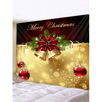 

Merry Christmas Bell Print Wall Tapestry, Multicolor