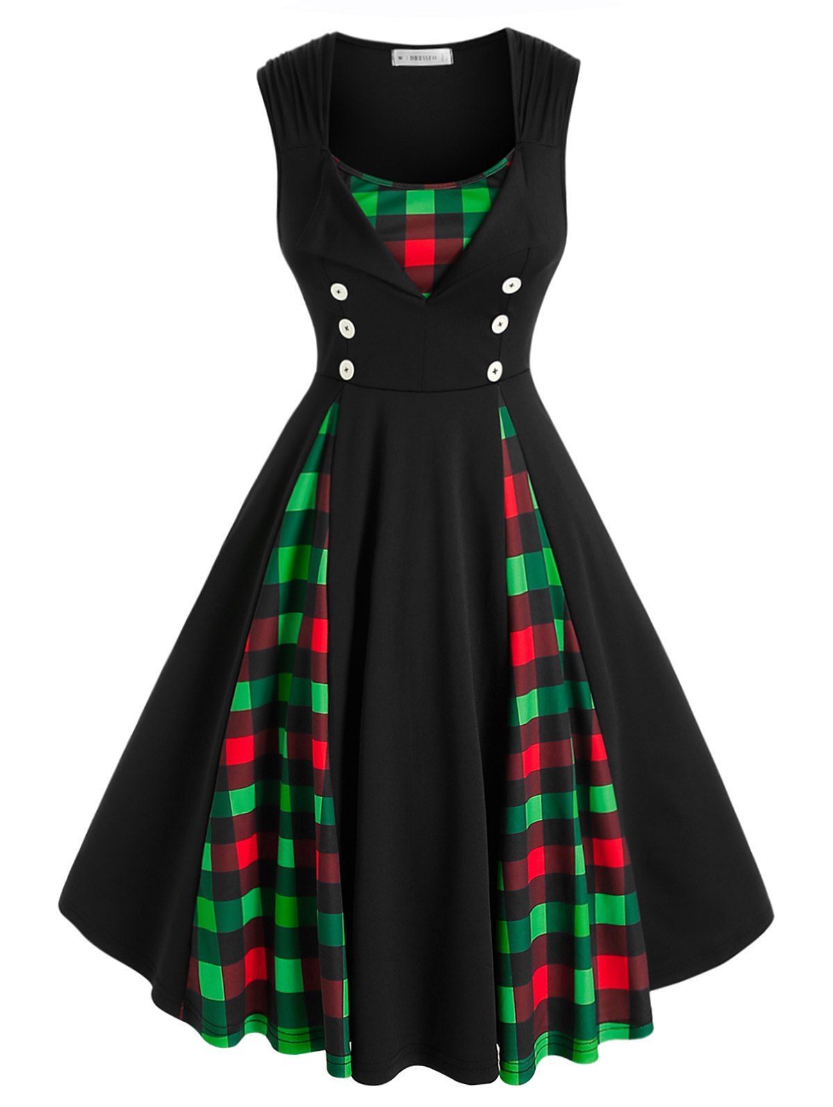tartan fit and flare dress