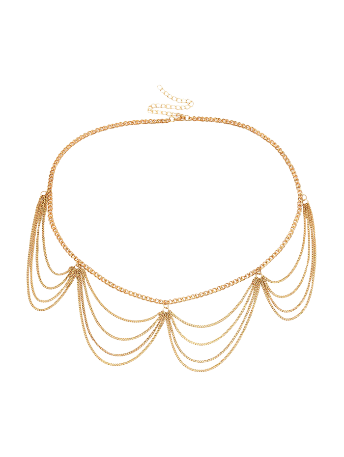 [31% Off] 2021 Multilayered Wavy Metal Waist Chain In Golden 